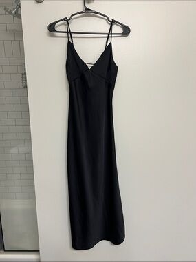 Black Slip Midi Dress